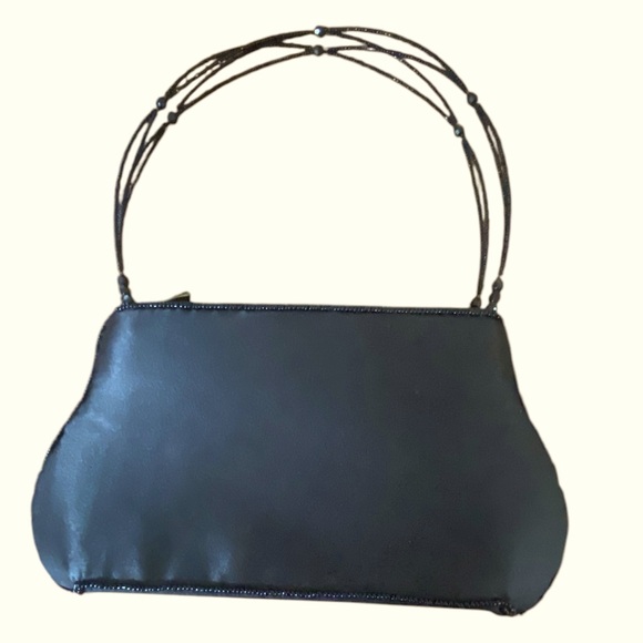 Silver & Black Beaded Evening Bag - Picture 2 of 8